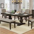Furniture of America Lemieux Solid Wood Expandable Dining Table in Espresso