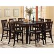 Furniture of America Ellenwood Wood 9-Piece Counter Dining Table Set in Espresso