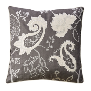 furniture of america covington fabric throw pillow in dark gray (set of 2)