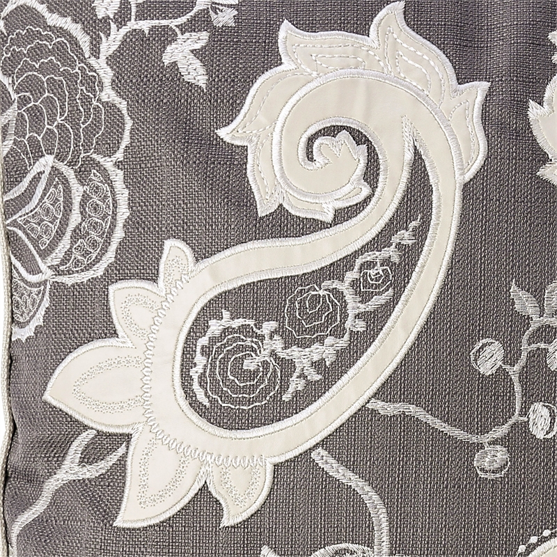 Furniture of America Covington Fabric Throw Pillow in Dark Gray (Set of 2)