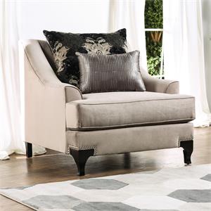 furniture of america cathleen contemporary lush fabric upholstered accent chair