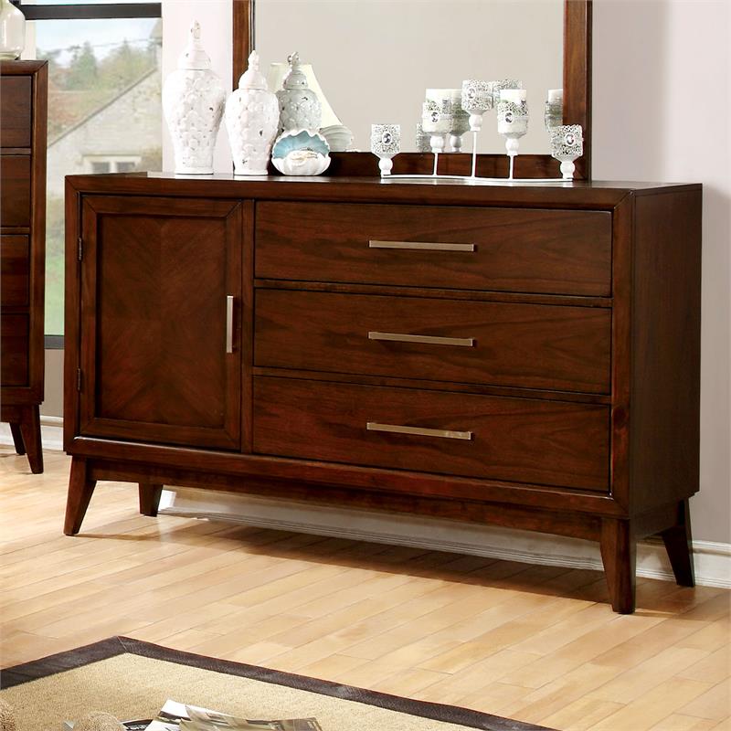 Furniture of America Bryant MidCentury Modern 3Drawer Wood Dresser in Espresso Cymax Business