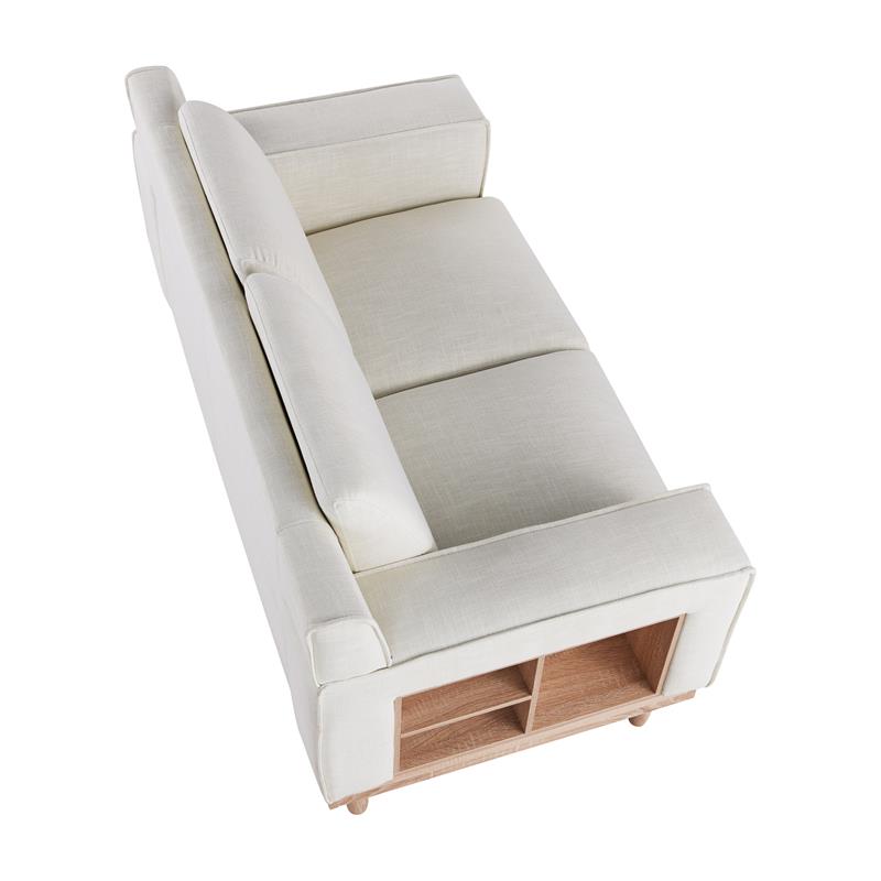 Furniture of America Kasma Modern Wood Frame Loveseat with Storage in