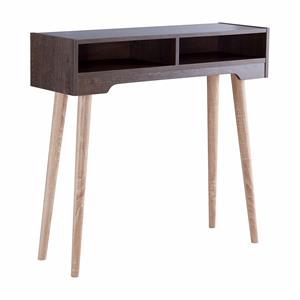 Furniture of America Keller Modern Wood 2-Shelf Console Table in Walnut