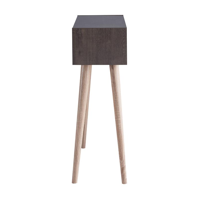 Furniture of America Keller Modern Wood 2-Shelf Console Table in Walnut