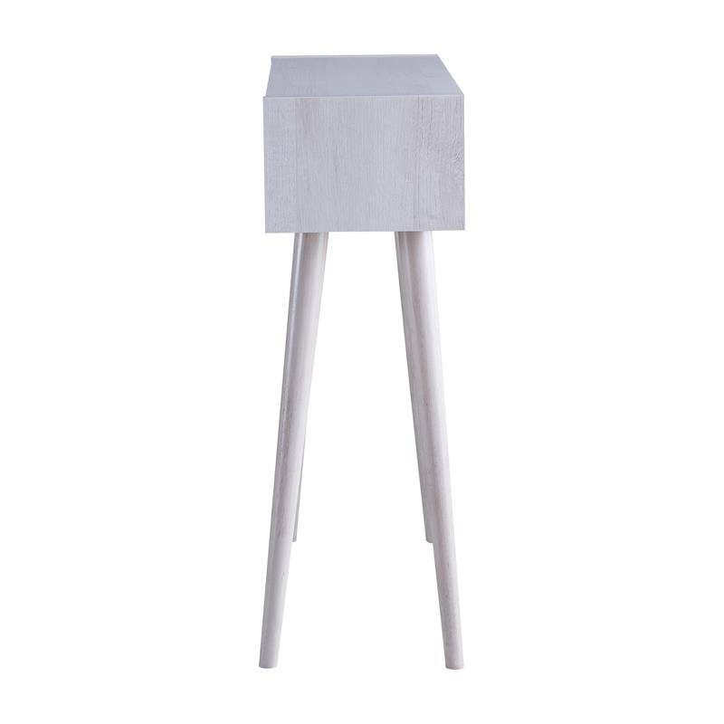 Furniture of America Keller Modern Wood 2-Shelf Console Table in White