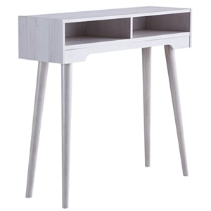 Furniture of America Keller Modern Wood 2-Shelf Console Table in White