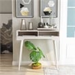 Furniture of America Keller Modern Wood 2-Shelf Console Table in White