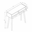 Furniture of America Keller Modern Wood 2-Shelf Console Table in White