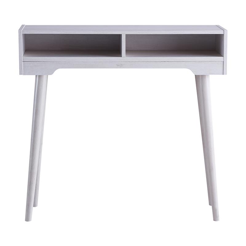 Furniture of America Keller Modern Wood 2-Shelf Console Table in White
