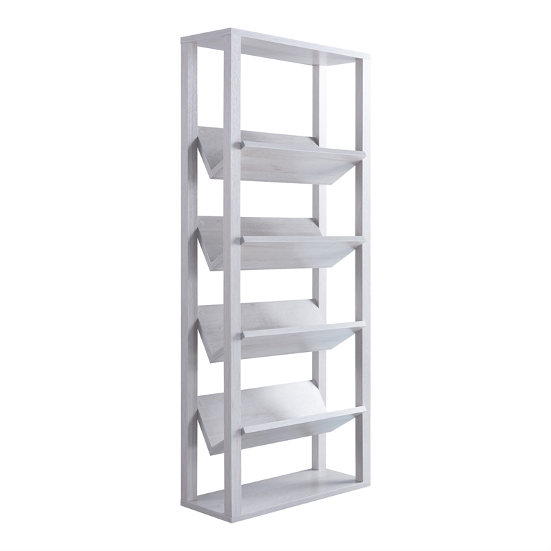 Furniture of America Rubus Wood 5-Shelf 71-Inch Etagere Bookcase in White