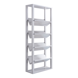 Furniture of America Rubus Wood 5-Shelf 71-Inch Etagere Bookcase in White
