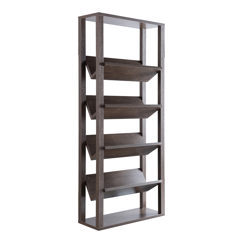 Furniture of America Rubus Wood 5-Shelf 71-Inch Etagere Bookcase in Walnut