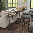 Furniture of America Cera Metal 1-Shelf Bar Table in Warm Oak