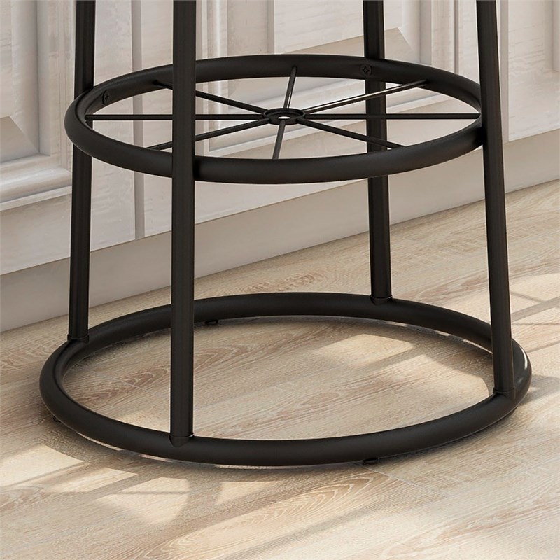 Furniture of America Cera Metal Bar Stool in Toasted Barnwood Brown (Set of 2)