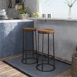Furniture of America Cera Metal Bar Stool in Toasted Barnwood Brown (Set of 2)