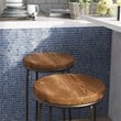 Furniture of America Cera Metal Bar Stool in Toasted Barnwood Brown (Set of 2)