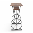 Furniture of America Cera Metal 1-Shelf Bar Table in Toasted Barnwood Brown