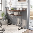 Furniture of America Cera Metal 1-Shelf Bar Table in Toasted Barnwood Brown