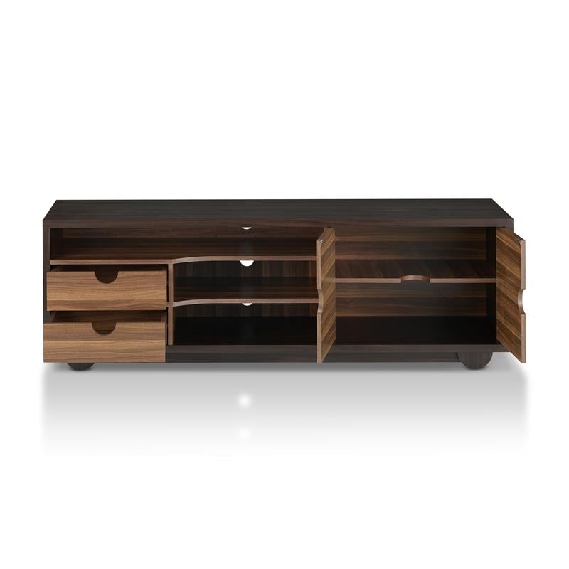 Furniture of America Evo Contemporary Wood 2-Drawer TV Stand in Brown Wenge