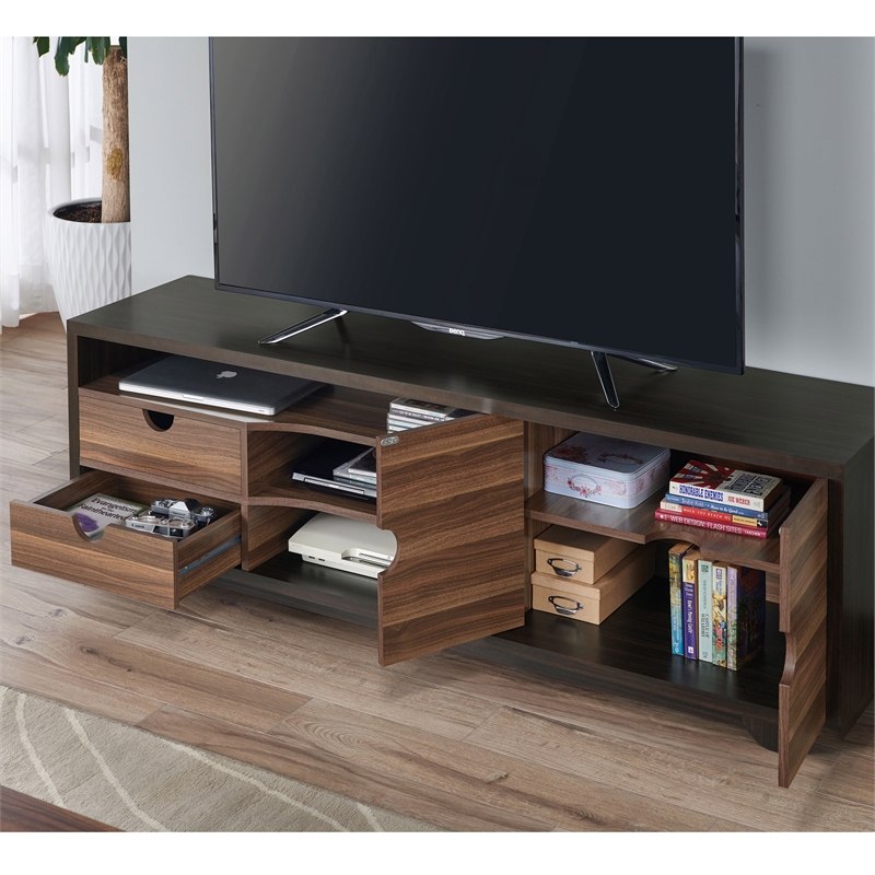 Furniture of America Evo Contemporary Wood 2-Drawer TV Stand in Brown Wenge