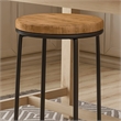 Furniture of America Cera Metal Bar Stool in Warm Oak (Set of 2)