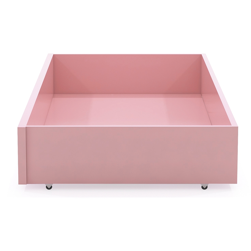 Furniture of America Poppy Transitional Solid Wood Trundle in Pink