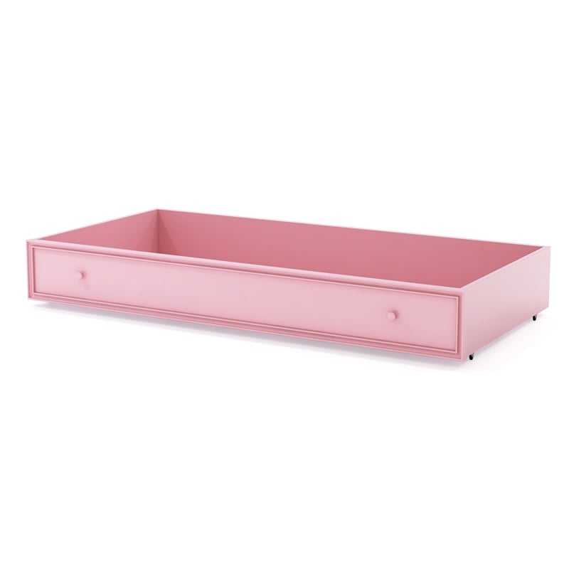 Furniture of America Poppy Transitional Solid Wood Trundle in Pink