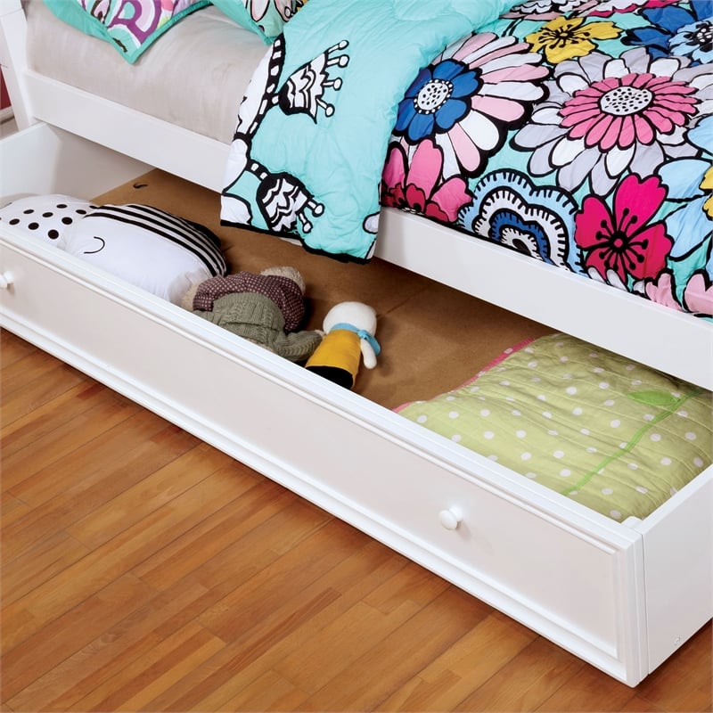 Furniture of America Poppy Transitional Solid Wood Trundle in White