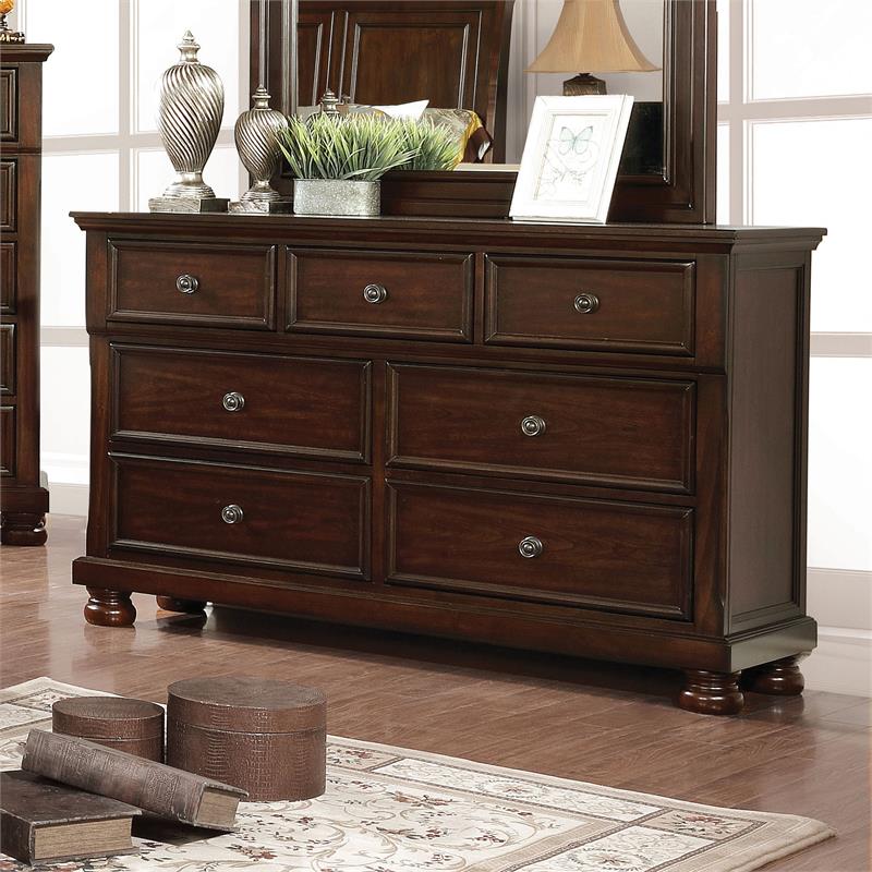 Furniture of America Ainsley Transitional Wood 7-Drawer Dresser in ...