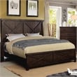 Furniture of America Andrew Rustic Wood California King Panel Bed in Dark Walnut