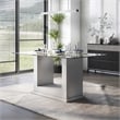 Furniture of America Canta Contemporary Tempered Glass Top Dining Table in White