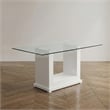 Furniture of America Canta Contemporary Tempered Glass Top Dining Table in White