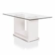 Furniture of America Canta Contemporary Tempered Glass Top Dining Table in White