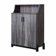Furniture of America Liguari Wood 5-Shelf Shoe Cabinet in Distressed Gray