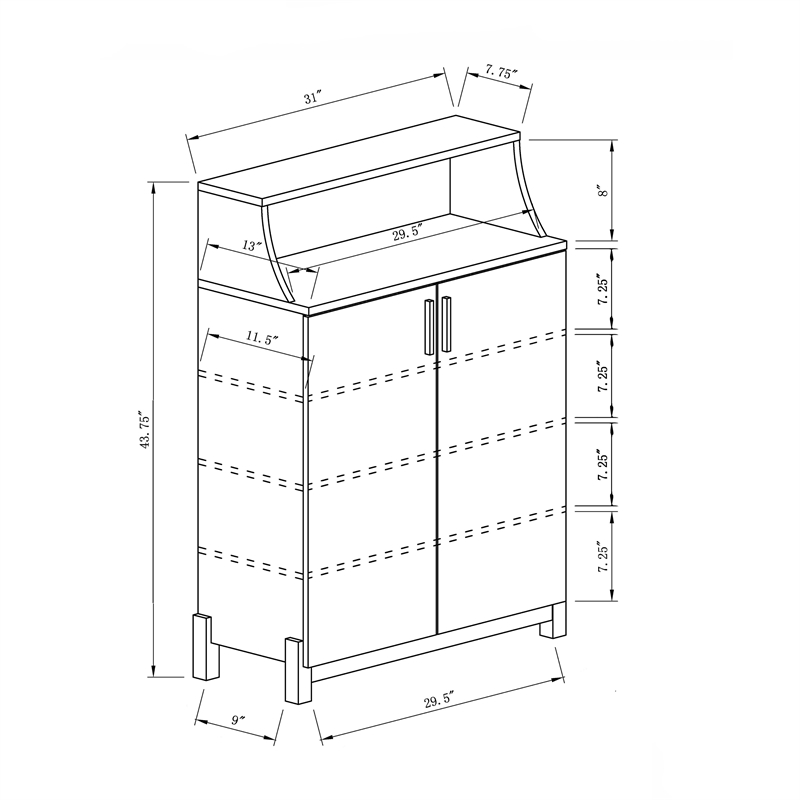 Furniture of America Liguari Wood 5-Shelf Shoe Cabinet in Distressed Gray