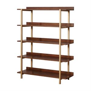 furniture of america enitia metal 5 tier shelf bookcase