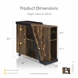 Furniture of America Ando Wood Buffet with Casters in Light Hickory Brown