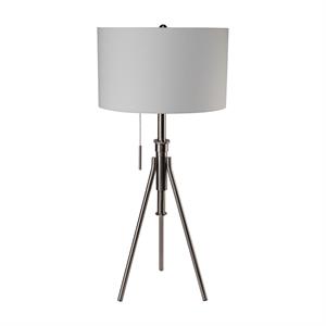 Furniture of America Coria Contemporary Metal 16&quot Table Lamp in Brushed Silver