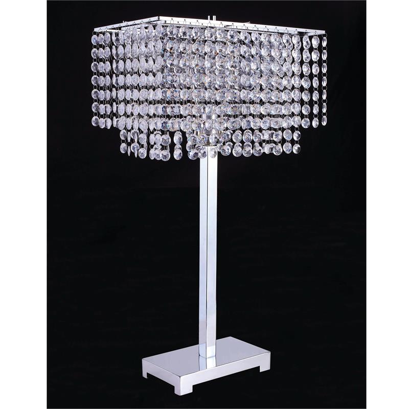 Furniture of America Ainslie Glam Metal Table Lamp in Chrome