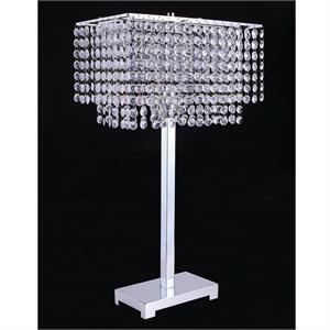 furniture of america ainslie glam metal table lamp in chrome