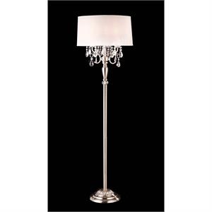 furniture of america engis glam metal floor lamp in white and chrome