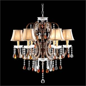 furniture of america jorelle crystal ceiling lamp in golden brown