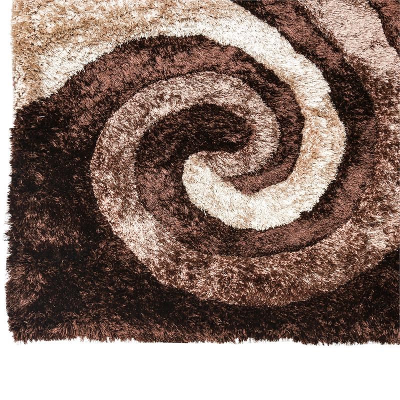 Furniture of America Amena Contemporary Fabric 5'x7' Area Rug in Brown and Beige