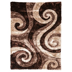 Furniture of America Amena Contemporary Fabric 5'x7' Area Rug in Brown and Beige