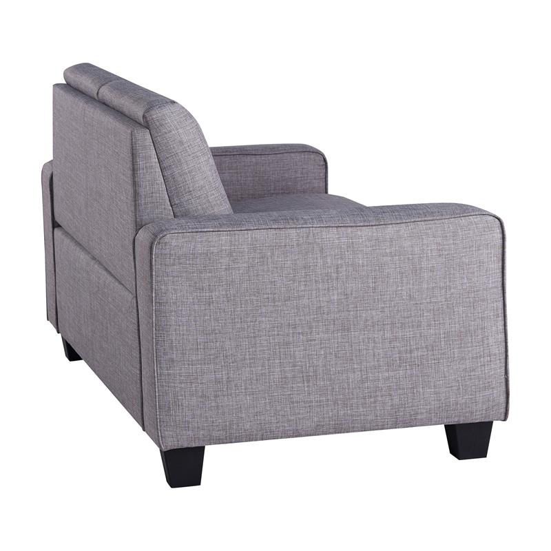 Furniture of America Megumi Modern Fabric Tufted Loveseat in Gray