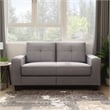 Furniture of America Megumi Modern Fabric Tufted Loveseat in Gray