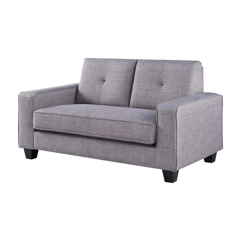 Furniture of America Megumi Modern Fabric Tufted Loveseat in Gray