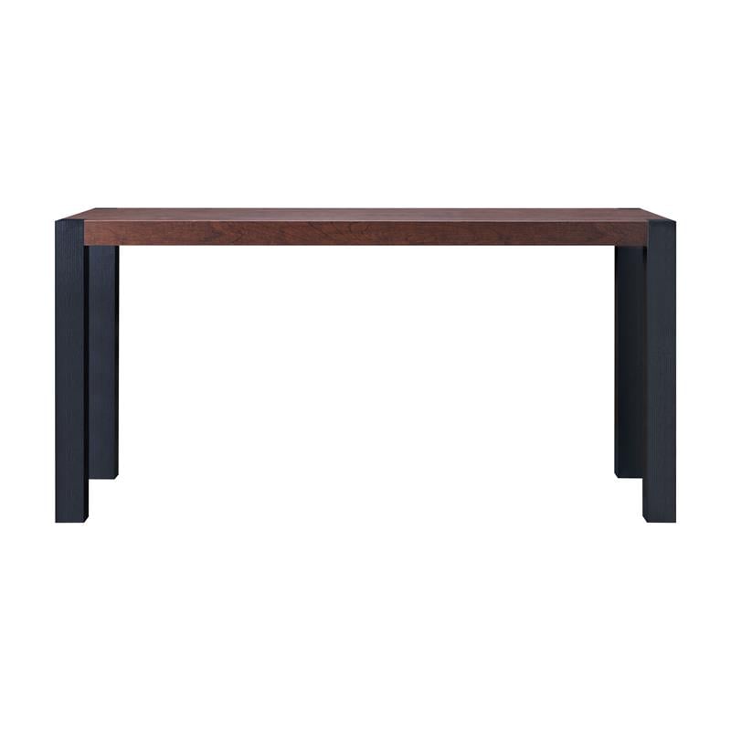 Furniture of America Sedge Wood Rectangle Dining Table in Walnut and Black