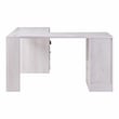 Furniture of America Helmer Wood L-Shaped Writing Desk with USB in White